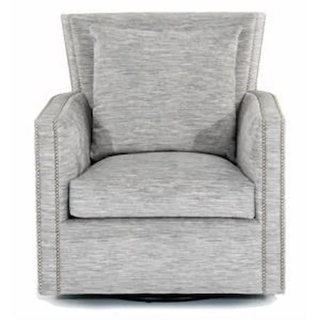 Contemporary Swivel Chair with Nailhead Trim